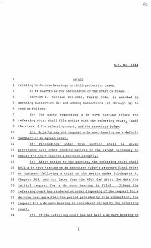 85th Texas Legislature, Regular Session, Senate Bill 1444