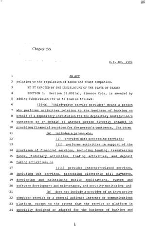 85th Texas Legislature, Regular Session, Senate Bill 1401, Chapter 599