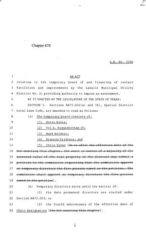 85th Texas Legislature, Regular Session, Senate Bill 2296, Chapter 678