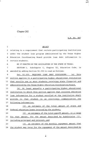85th Texas Legislature, Regular Session, Senate Bill 887, Chapter 202
