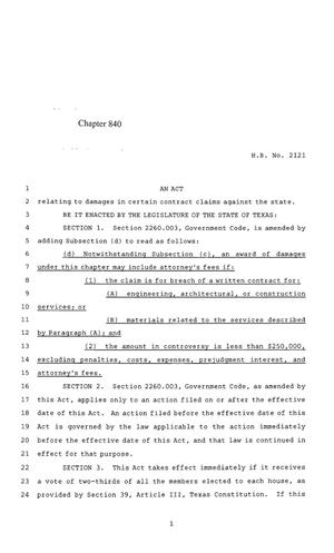 85th Texas Legislature, Regular Session, House Bill 2121, Chapter 840
