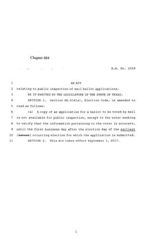 85th Texas Legislature, Regular Session, House Bill 2559, Chapter 484
