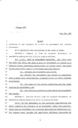 85th Texas Legislature, Regular Session, Senate Bill 291, Chapter 292