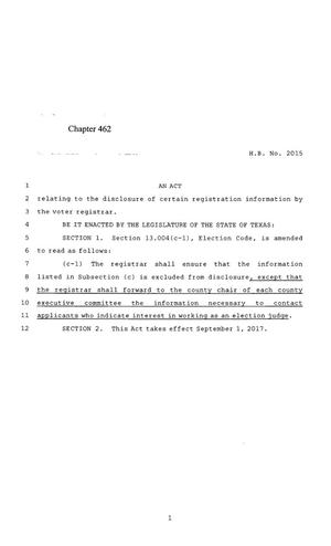 85th Texas Legislature, Regular Session, House Bill 2015, Chapter 462