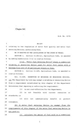 85th Texas Legislature, Regular Session, House Bill 2174, Chapter 841