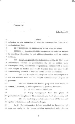 85th Texas Legislature, Regular Session, Senate Bill 1383, Chapter 750