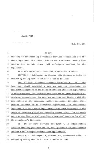 85th Texas Legislature, Regular Session, House Bill 865, Chapter 987