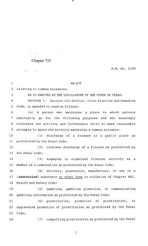 85th Texas Legislature, Regular Session, House Bill 2359, Chapter 775