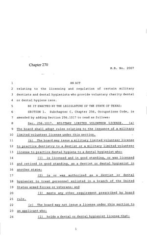 85th Texas Legislature, Regular Session, House Bill 2007, Chapter 270