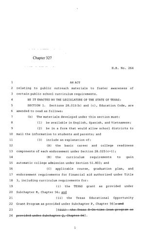 85th Texas Legislature, Regular Session, House Bill 264, Chapter 327
