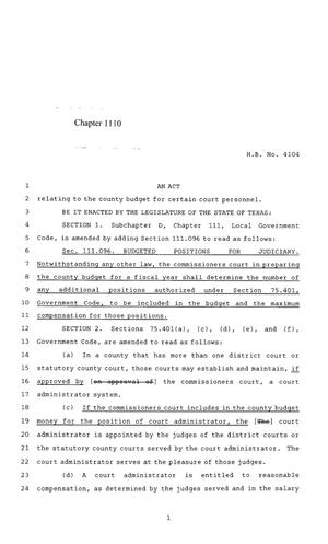 85th Texas Legislature, Regular Session, House Bill 4104, Chapter 1110