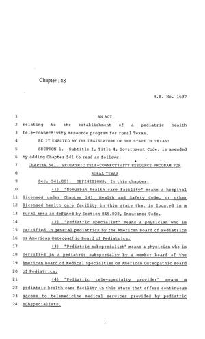 85th Texas Legislature, Regular Session, House Bill 1697, Chapter 148