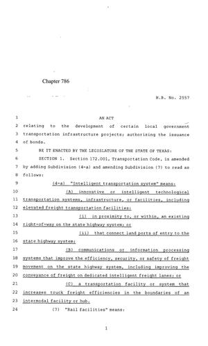 85th Texas Legislature, Regular Session, House Bill 2557, Chapter 786