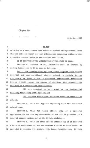 85th Texas Legislature, Regular Session, Senate Bill 2080, Chapter 764