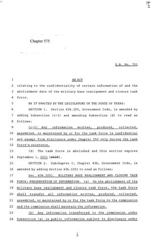 85th Texas Legislature, Regular Session, Senate Bill 751, Chapter 575