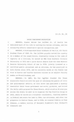 Primary view of object titled '85th Texas Legislature, Regular Session, House Concurrent Resolution 66'.