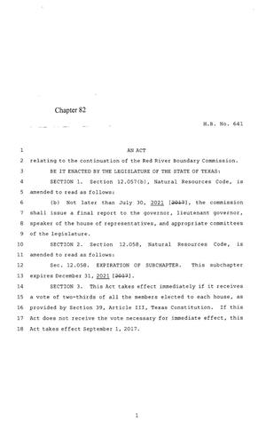 85th Texas Legislature, Regular Session, House Bill 641, Chapter 82