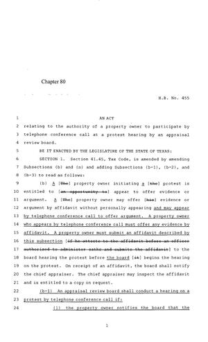85th Texas Legislature, Regular Session, House Bill 455, Chapter 80