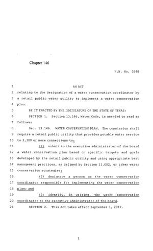 85th Texas Legislature, Regular Session, House Bill 1648, Chapter 146