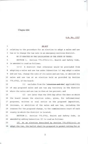 85th Texas Legislature, Regular Session, Senate Bill 1727, Chapter 604