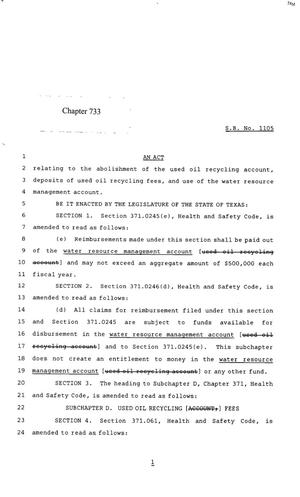 85th Texas Legislature, Regular Session, Senate Bill 1105, Chapter 733