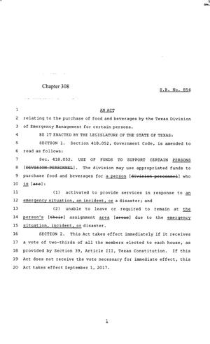 85th Texas Legislature, Regular Session, Senate Bill 854, Chapter 308