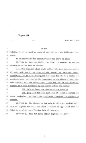 85th Texas Legislature, Regular Session, House Bill 3389, Chapter 368