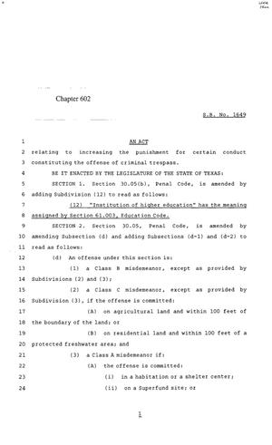85th Texas Legislature, Regular Session, Senate Bill 1649, Chapter 602