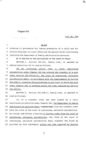 85th Texas Legislature, Regular Session, Senate Bill 999, Chapter 910