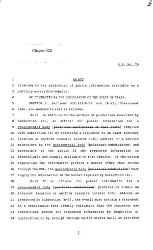 85th Texas Legislature, Regular Session, Senate Bill 79, Chapter 520