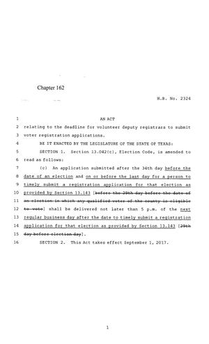 85th Texas Legislature, Regular Session, House Bill 2324, Chapter 162