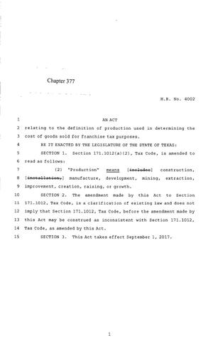 85th Texas Legislature, Regular Session, House Bill 4002, Chapter 377