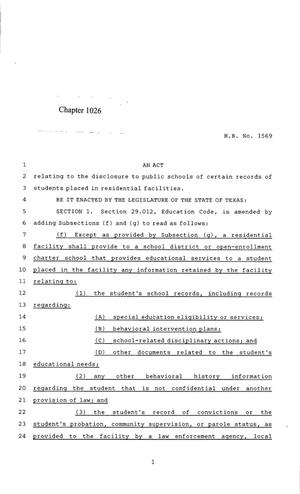85th Texas Legislature, Regular Session, House Bill 1569, Chapter 1026