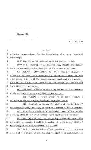 85th Texas Legislature, Regular Session, House Bill 594, Chapter 120