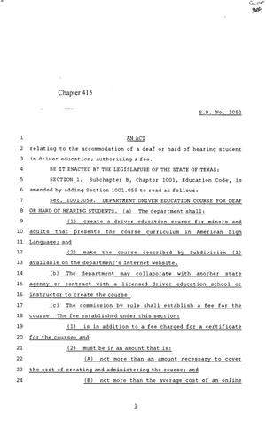 85th Texas Legislature, Regular Session, Senate Bill 1051, Chapter 415