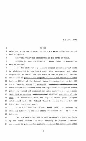 85th Texas Legislature, Regular Session, House Bill 2943
