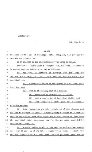 85th Texas Legislature, Regular Session, House Bill 1494, Chapter 321