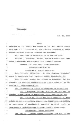 85th Texas Legislature, Regular Session, House Bill 2220, Chapter 606