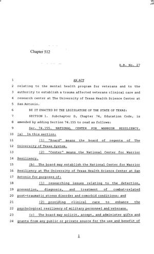 85th Texas Legislature, Regular Session, Senate Bill 27, Chapter 512