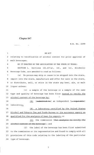 85th Texas Legislature, Regular Session, House Bill 2299, Chapter 847