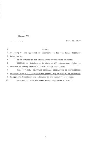 85th Texas Legislature, Regular Session, House Bill 1630, Chapter 260