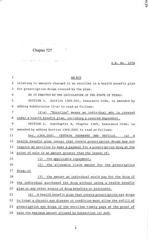 85th Texas Legislature, Regular Session, Senate Bill 1076, Chapter 727