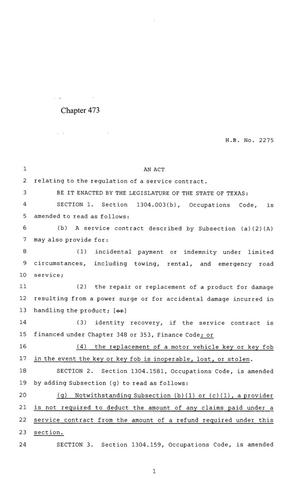 85th Texas Legislature, Regular Session, House Bill 2275, Chapter 473