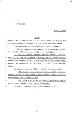 85th Texas Legislature, Regular Session, Senate Bill 1732, Chapter 936