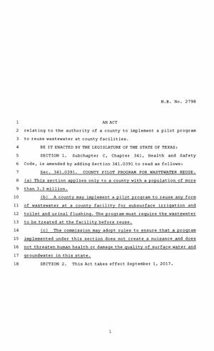 85th Texas Legislature, Regular Session, House Bill 2798