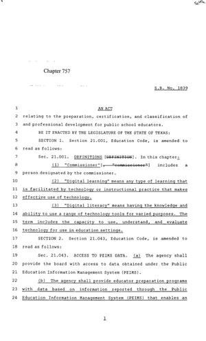 85th Texas Legislature, Regular Session, Senate Bill 1839, Chapter 757