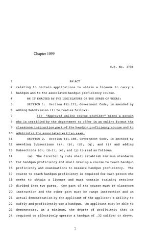 Primary view of object titled '85th Texas Legislature, Regular Session, House Bill 3784, Chapter 1099'.