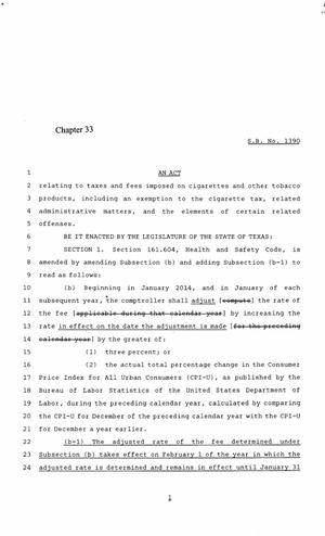 85th Texas Legislature, Regular Session, Senate Bill 1390, Chapter 33