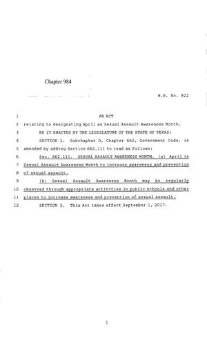 85th Texas Legislature, Regular Session, House Bill 822, Chapter 984