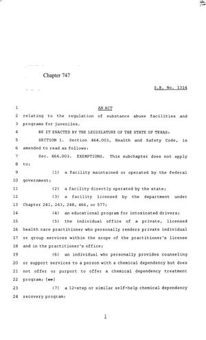 85th Texas Legislature, Regular Session, Senate Bill 1314, Chapter 747